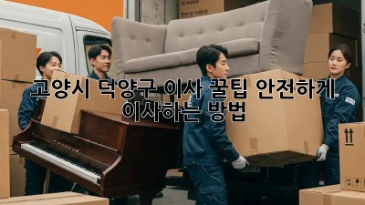 고양시 덕양구 이사 꿀팁🍯 안전하게 이사하는 방법!